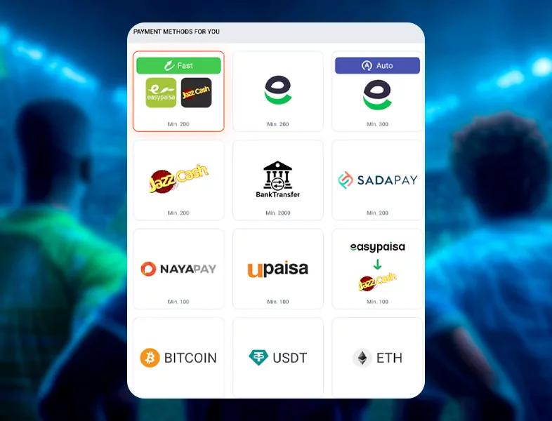 Select deposit method