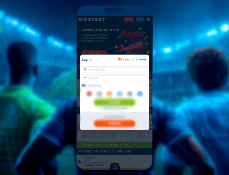 Entering login details
