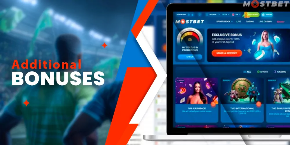 Additional bonuses from bookmaker and casino