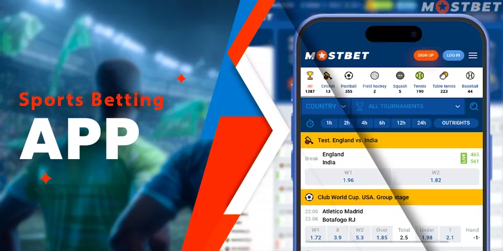 Betting on sports on mobile app