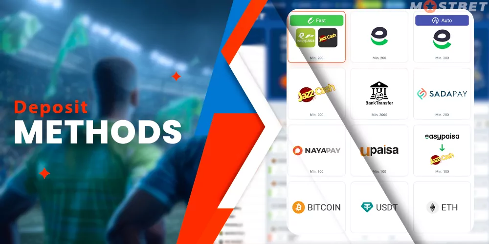 Available deposit methods