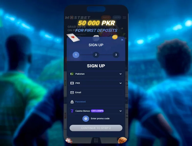 Registering a new account in the application