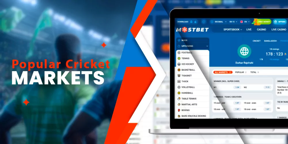 Popular cricket betting markets